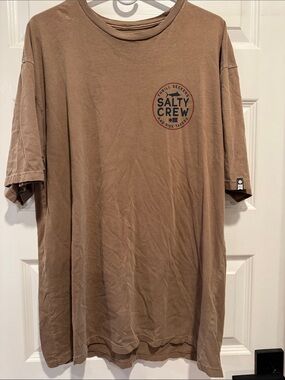 Salty Crew Short-Sleeve Logo Tee in Brown